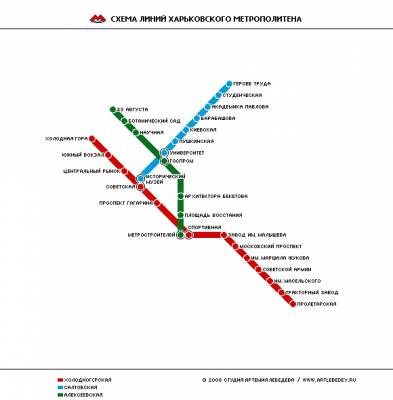 Схема Харьковского метрополитена (Категория фото: Карты)